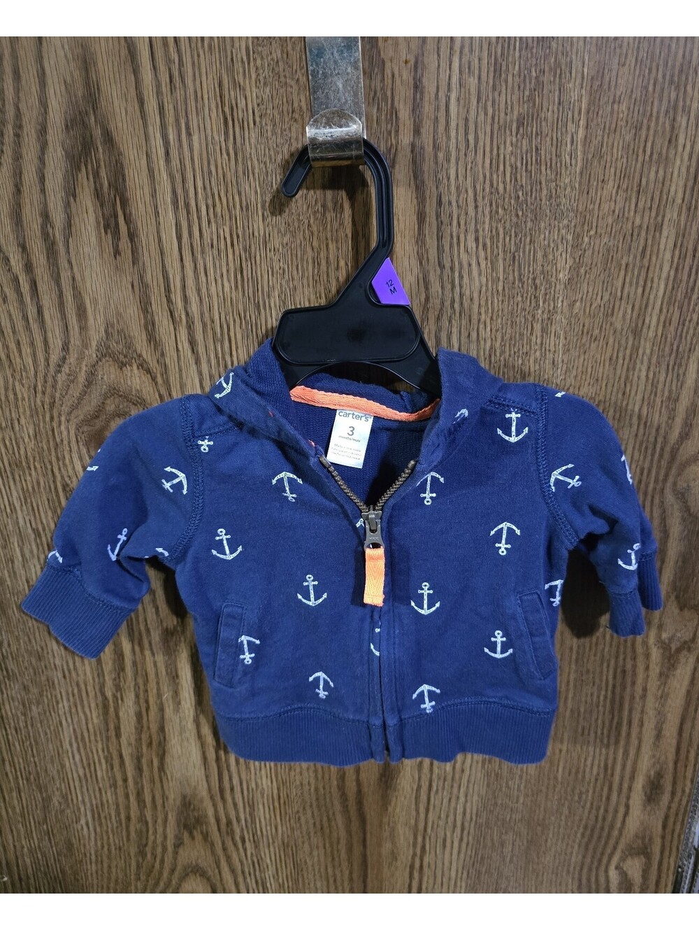 Carter's Blue Hoodie Anchors & Pockets